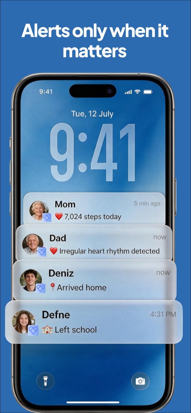 Lock screen notifications from family members, only when something matters